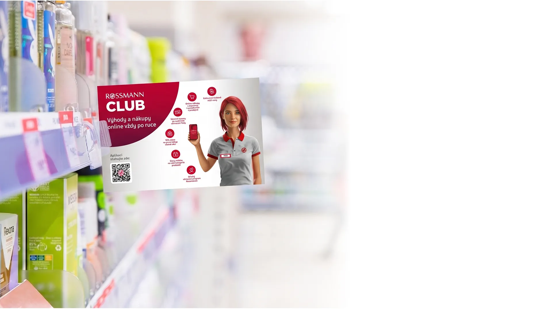 Karta ROSSMANN CLUB s výhodami a slevovými kupony v prodejně Rossmann